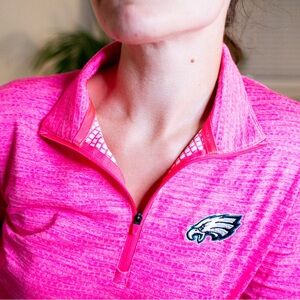 Nike Philadelphia Eagles Pink Long Sleeve Zip Pullover